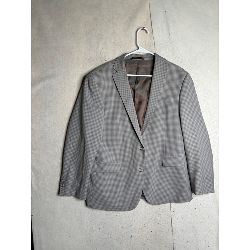 Pronto Moda Europa Mens 44S Lambs Wool Blazer Light Grey Houndstooth J49012S